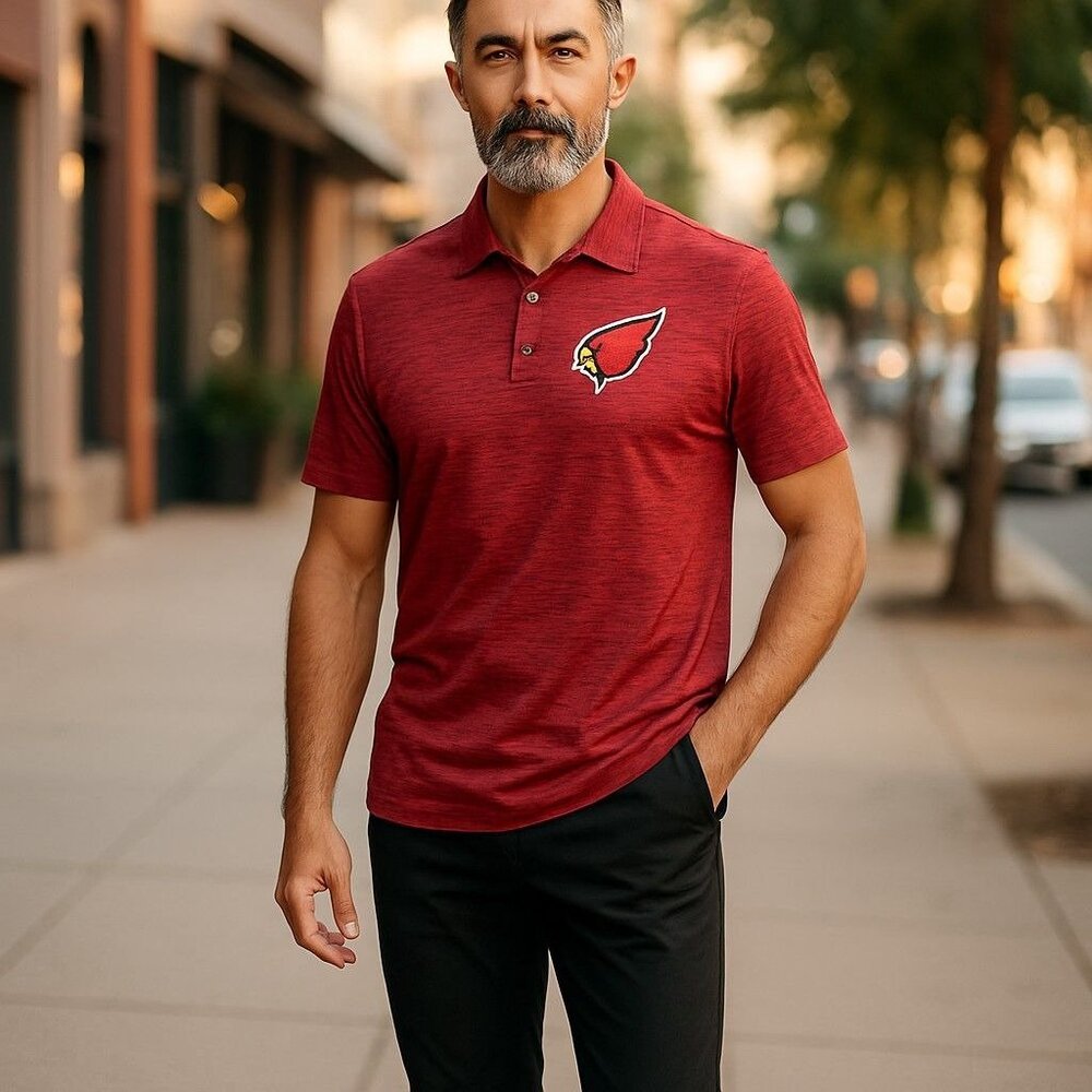 NFL Arizona Cardinals Mens XL Polo Shirt Team Apparel Red EUC‎